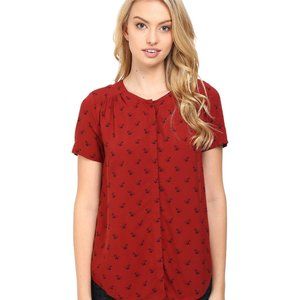 Levi's Sparrow Print Blouse with Hidden Buttons